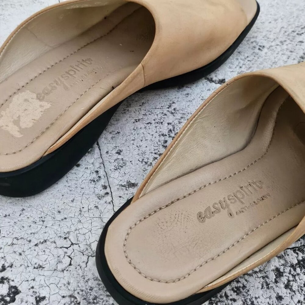 Easy Spirit Women Sandal Beige Leather Upper Slides Shoes Size 6 - Picture 5 of 9